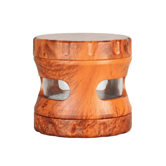 Resin Faux Wood Grinder w/ View Window - VaporizeUSA