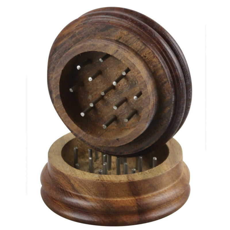 Wood 2pc Grinder | 2 Inch Round - VaporizeUSA