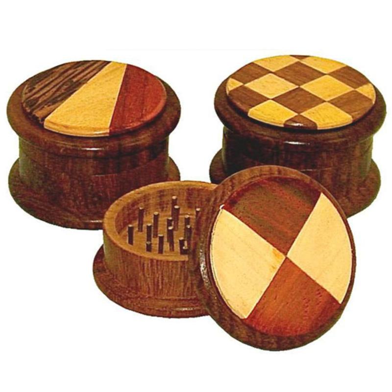 Round Wood Herb Grinder | 2pc - VaporizeUSA