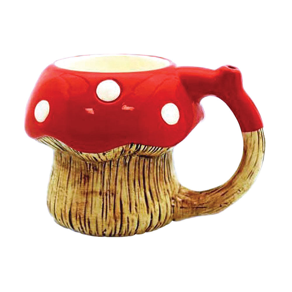 Red Mushroom Ceramic Pipe Mug - 6oz - VaporizeUSA