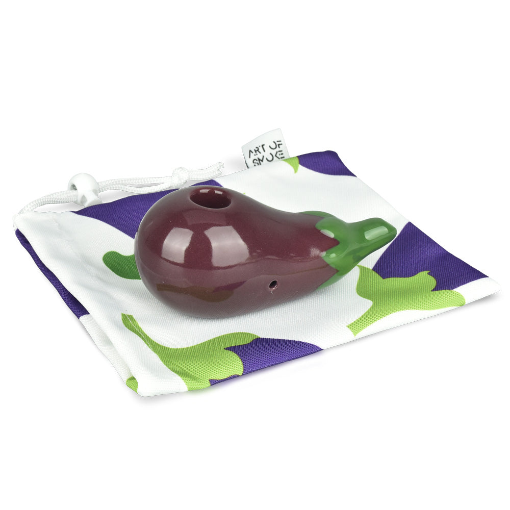 Art Of Smoke Eggplant Pipe w/ Carry Bag - 5" - VaporizeUSA