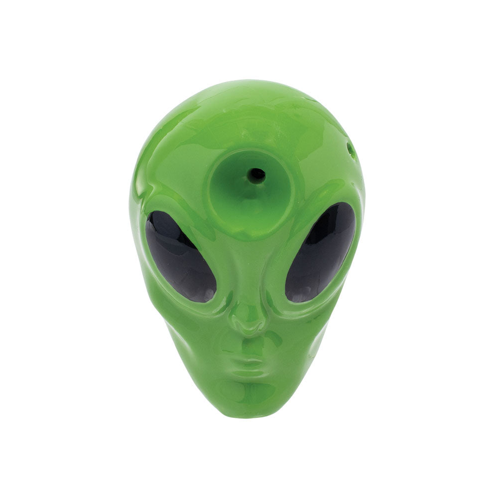 Wacky Bowlz Alien Head Ceramic Hand Pipe | 3" - VaporizeUSA