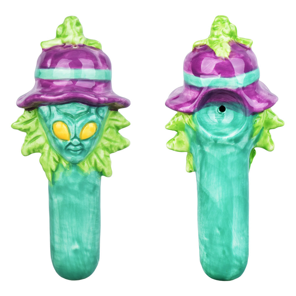 Zooted Alien Ceramic Spoon Pipe - 5.75" - VaporizeUSA
