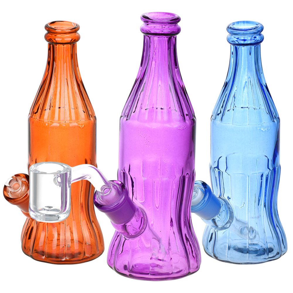 Old School Soda Bottle Glass Dab Rig - 5.75" / 14mm F / Colors Vary