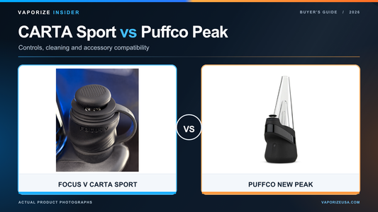 Focus V CARTA Sport vs Puffco Peak (2026): Features & Cleaning