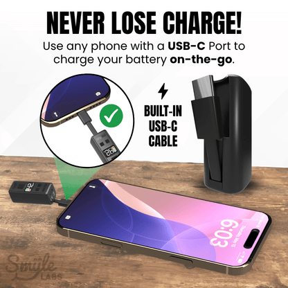 Mini Plug (20-PACK) 510 Cart Battery with Built-in USB-C Cable, Adjustable Voltage, LED Display
