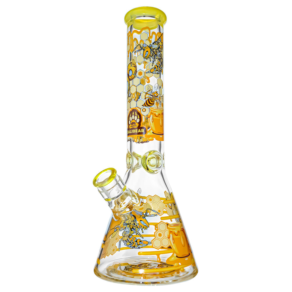 7MM GLASS BEAKER WATER PIPE COMBO BOX W/DESIGNED CALIBEAR BRAND DECAL