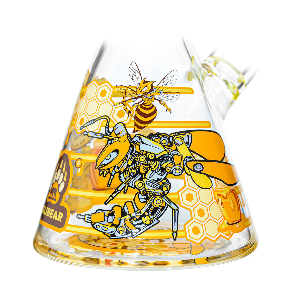 7MM GLASS BEAKER WATER PIPE COMBO BOX W/DESIGNED CALIBEAR BRAND DECAL