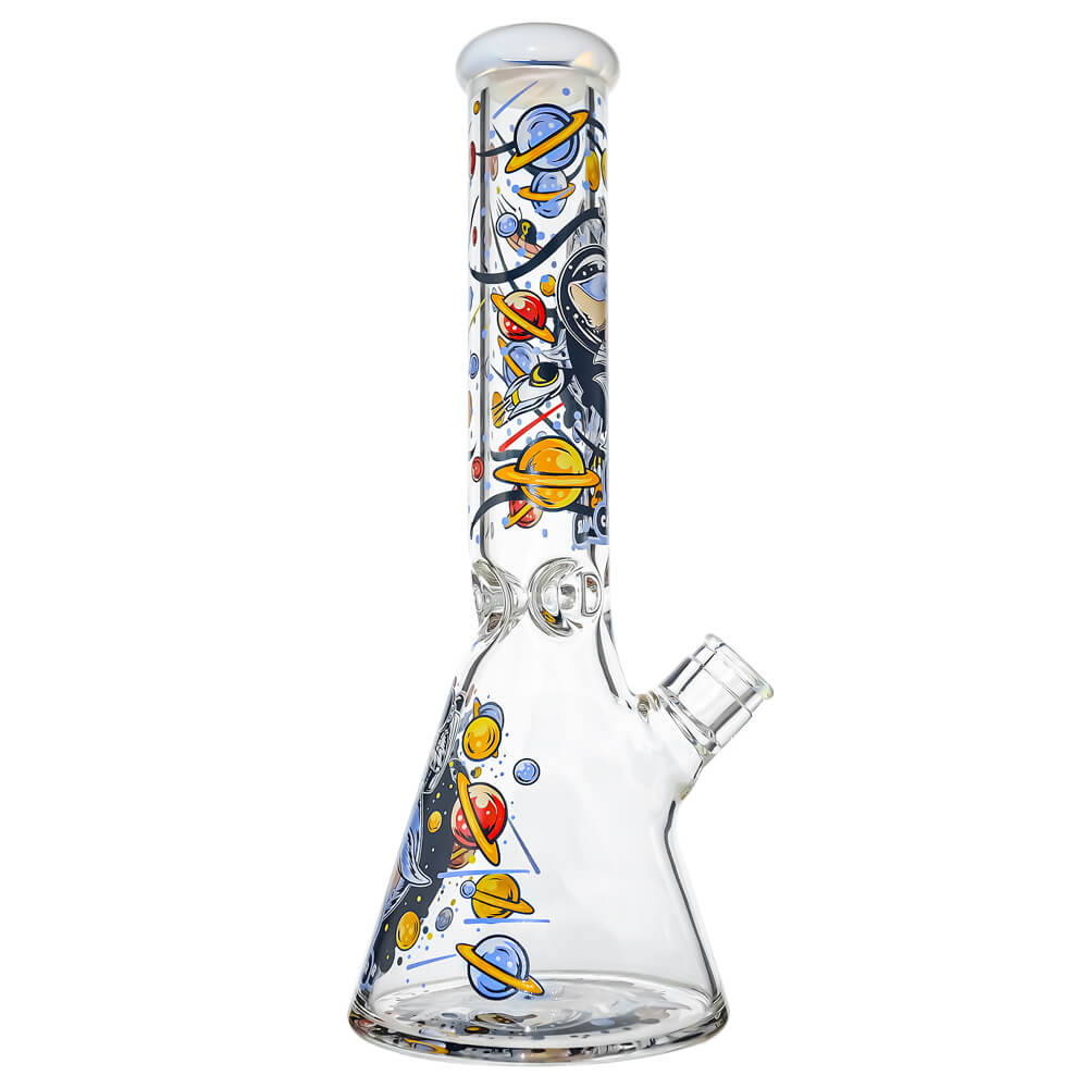 7MM GLASS BEAKER WATER PIPE COMBO BOX W/DESIGNED CALIBEAR BRAND DECAL