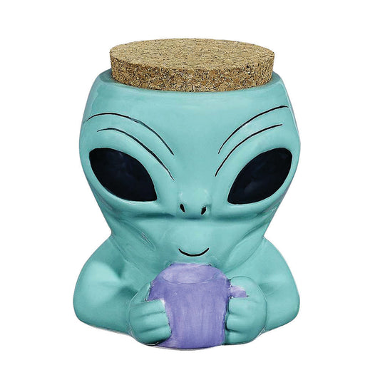 Alien Ceramic Stash Jar - 4"