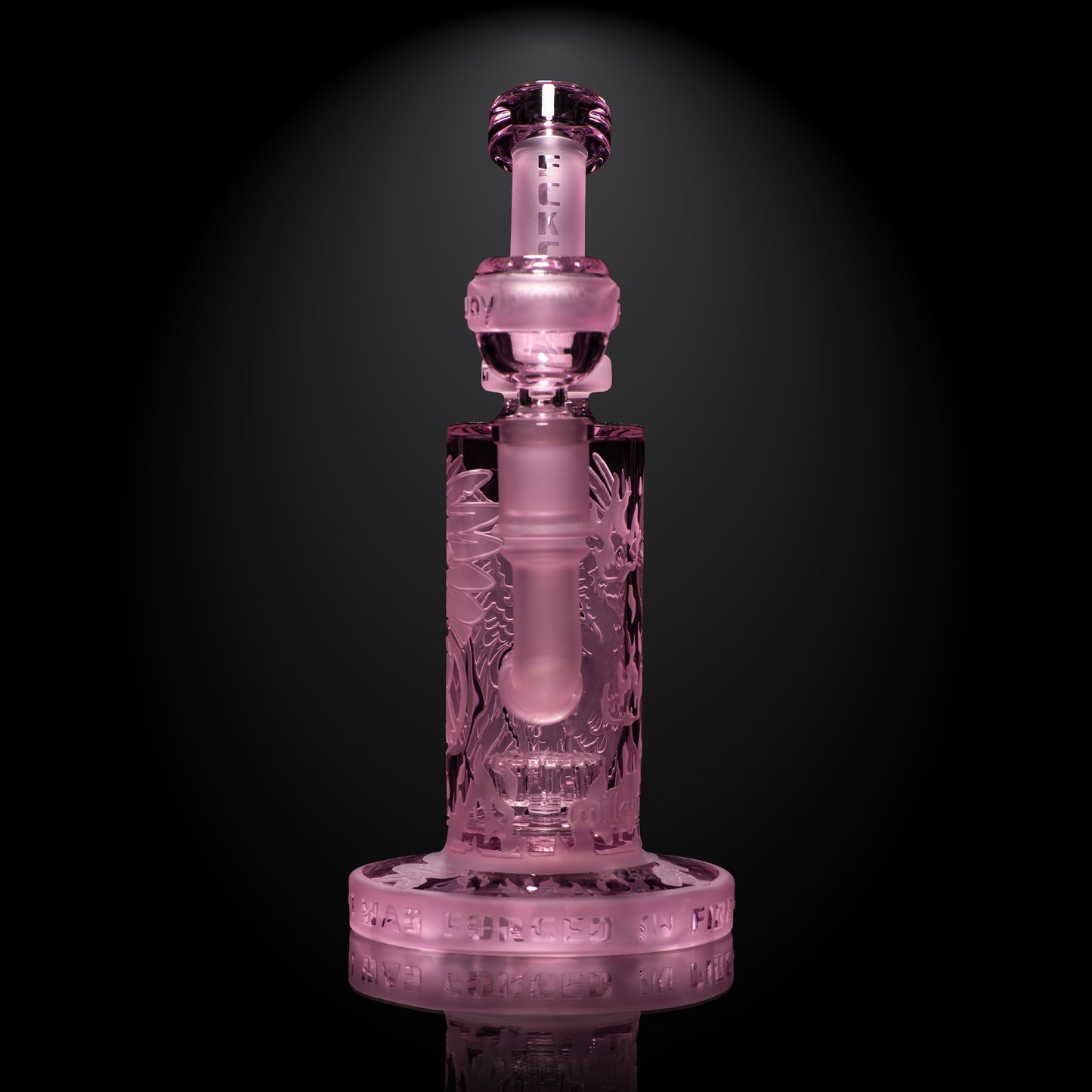 Phoenix: Forged in Fire 6" Pink Cancer Dab Rig - Milkyway Glass