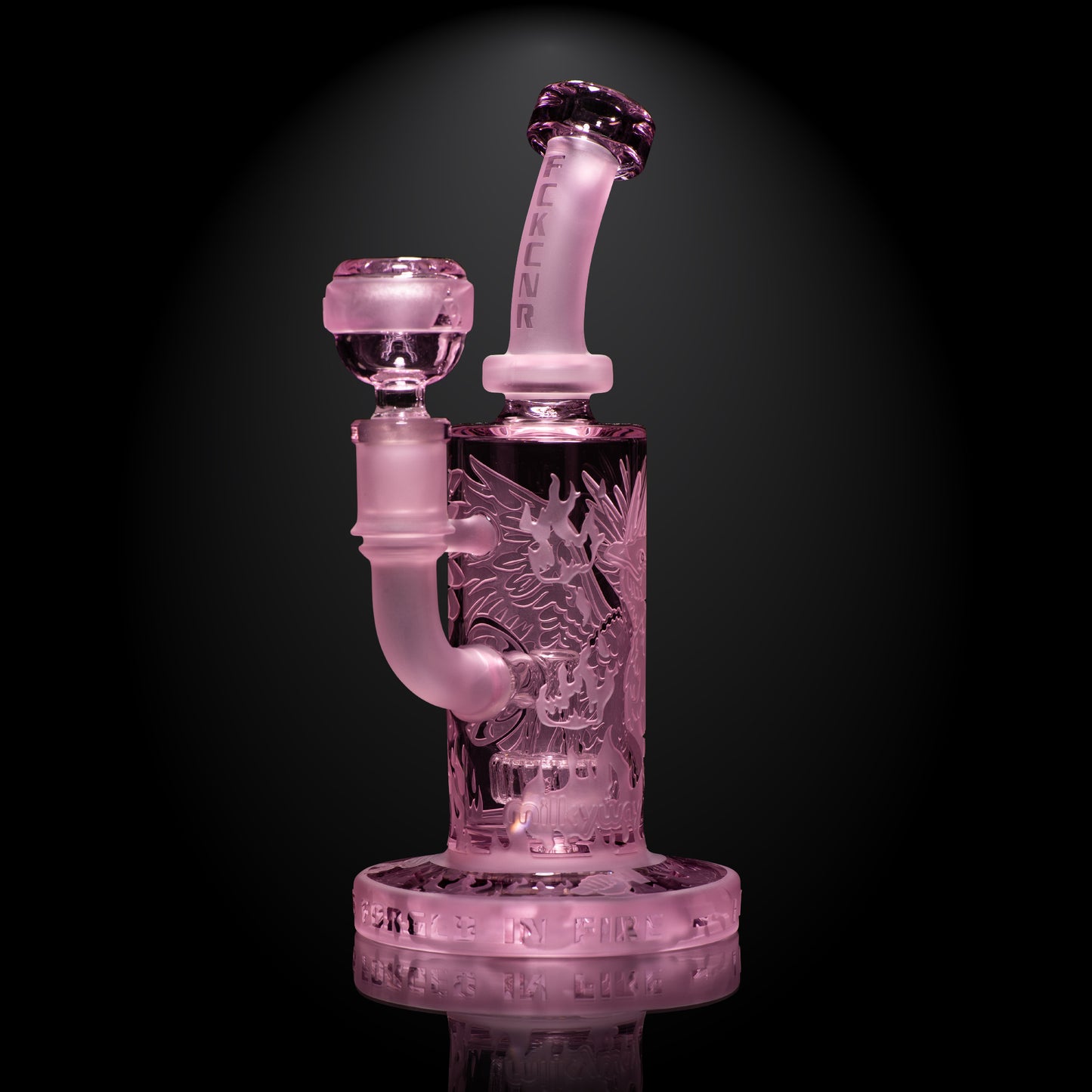Phoenix: Forged in Fire 6" Pink Cancer Dab Rig - Milkyway Glass