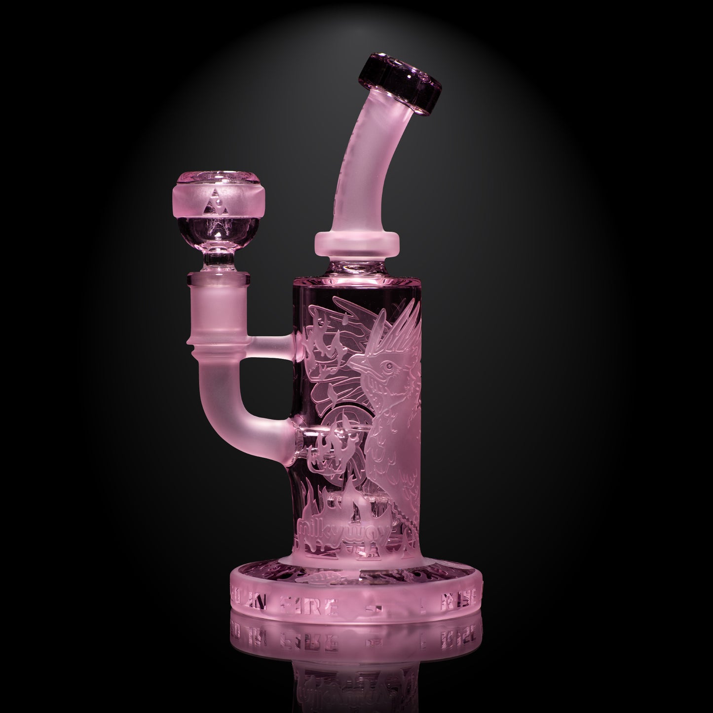 Phoenix: Forged in Fire 6" Pink Cancer Dab Rig - Milkyway Glass