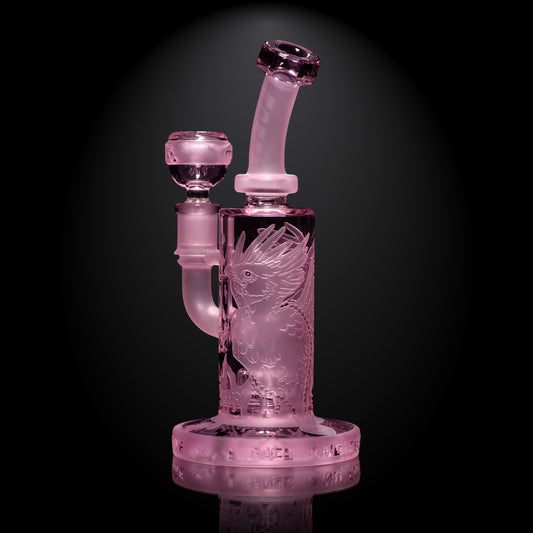 Phoenix: Forged in Fire 6" Pink Cancer Dab Rig - Milkyway Glass
