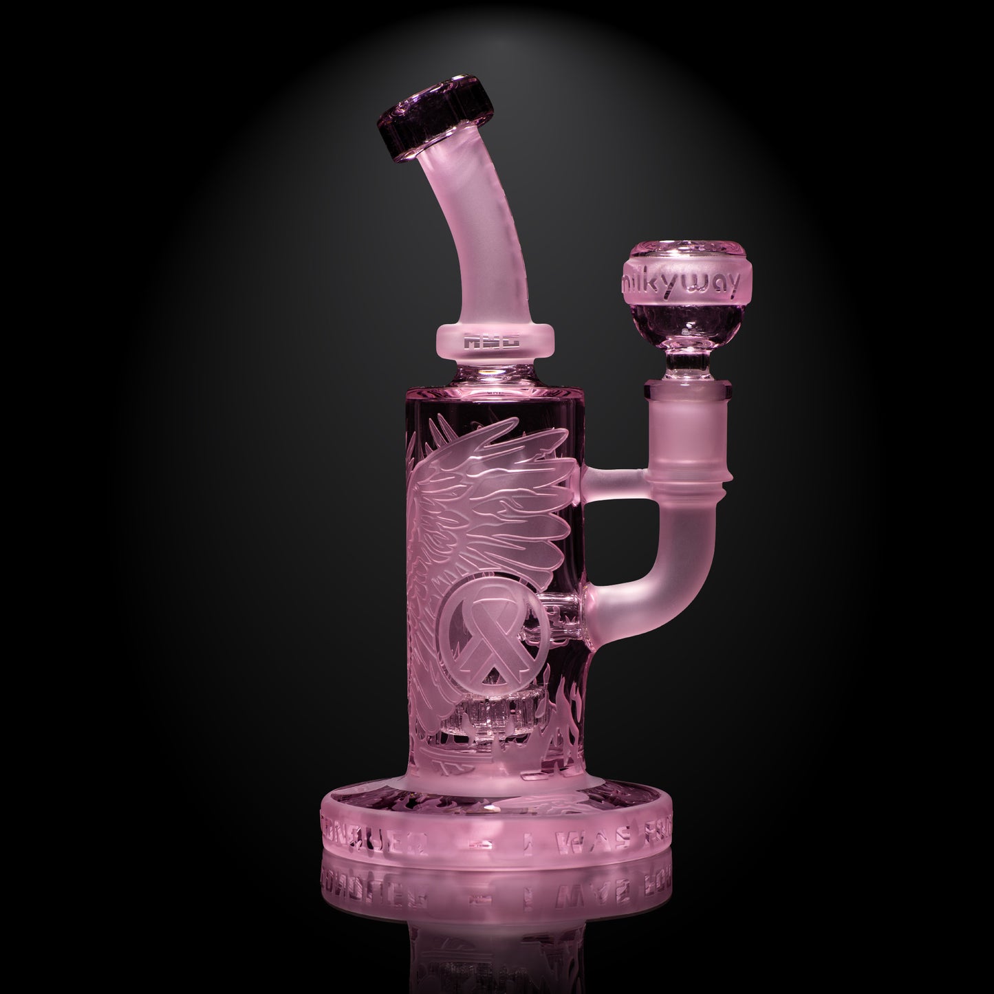 Phoenix: Forged in Fire 6" Pink Cancer Dab Rig - Milkyway Glass