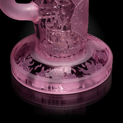Phoenix: Forged in Fire 6" Pink Cancer Dab Rig - Milkyway Glass