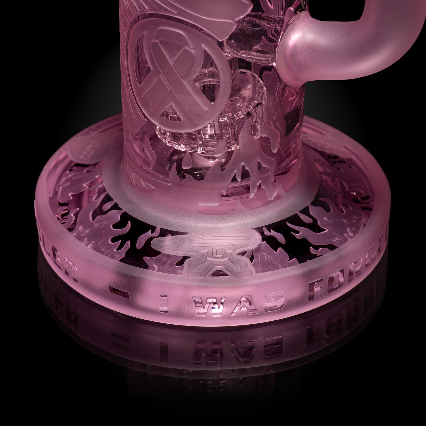 Phoenix: Forged in Fire 6" Pink Cancer Dab Rig - Milkyway Glass