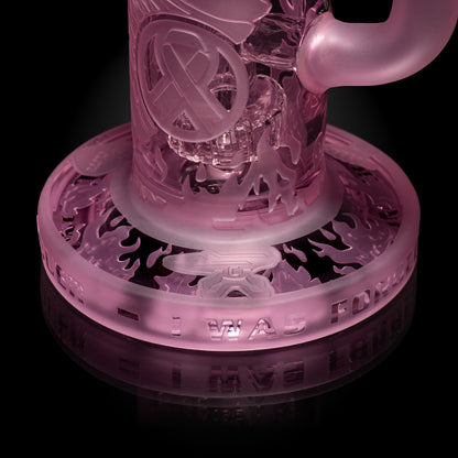 Phoenix: Forged in Fire 6" Pink Cancer Dab Rig - Milkyway Glass