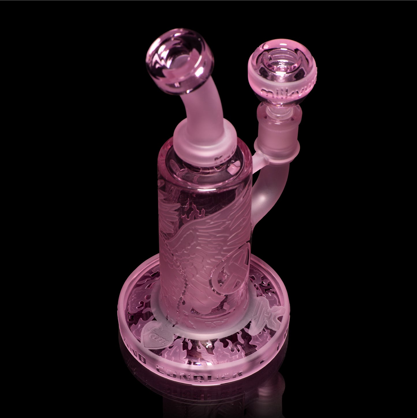 Phoenix: Forged in Fire 6" Pink Cancer Dab Rig - Milkyway Glass