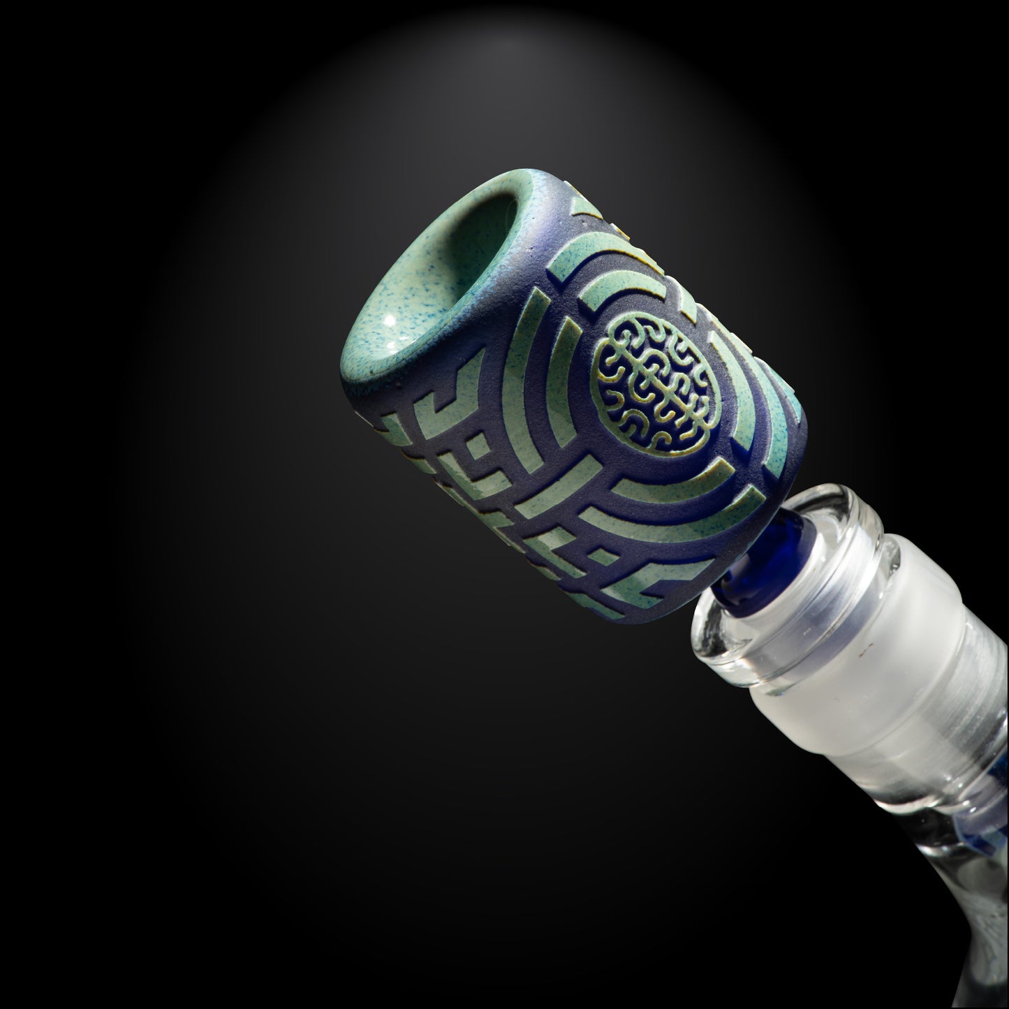 Telekinesis 11" Dark Blue Frit Beaker Bong - Milkyway Glass