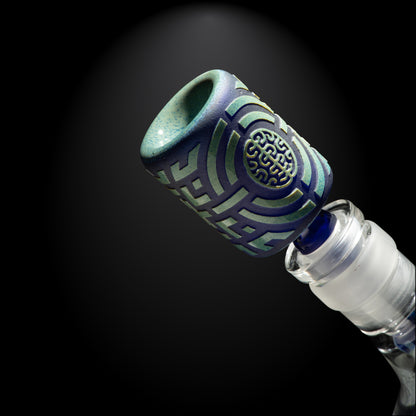 Telekinesis 11" Dark Blue Frit Beaker Bong - Milkyway Glass