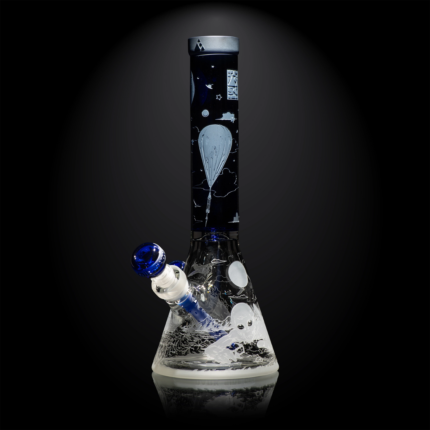 Roswell 1947 14" Beaker Bong - Milkyway Glass