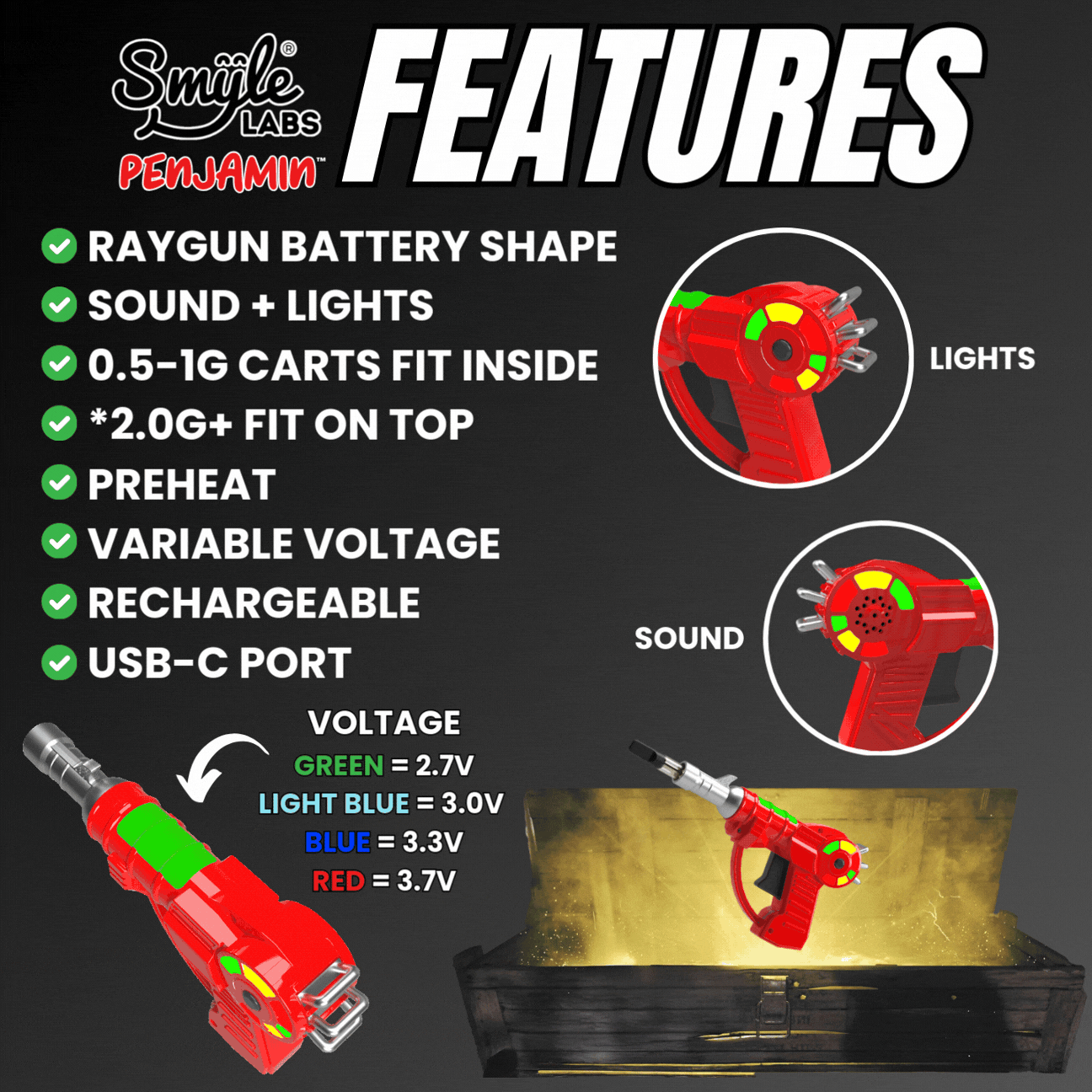 Raygun Penjamin Battery with Lights and Sound