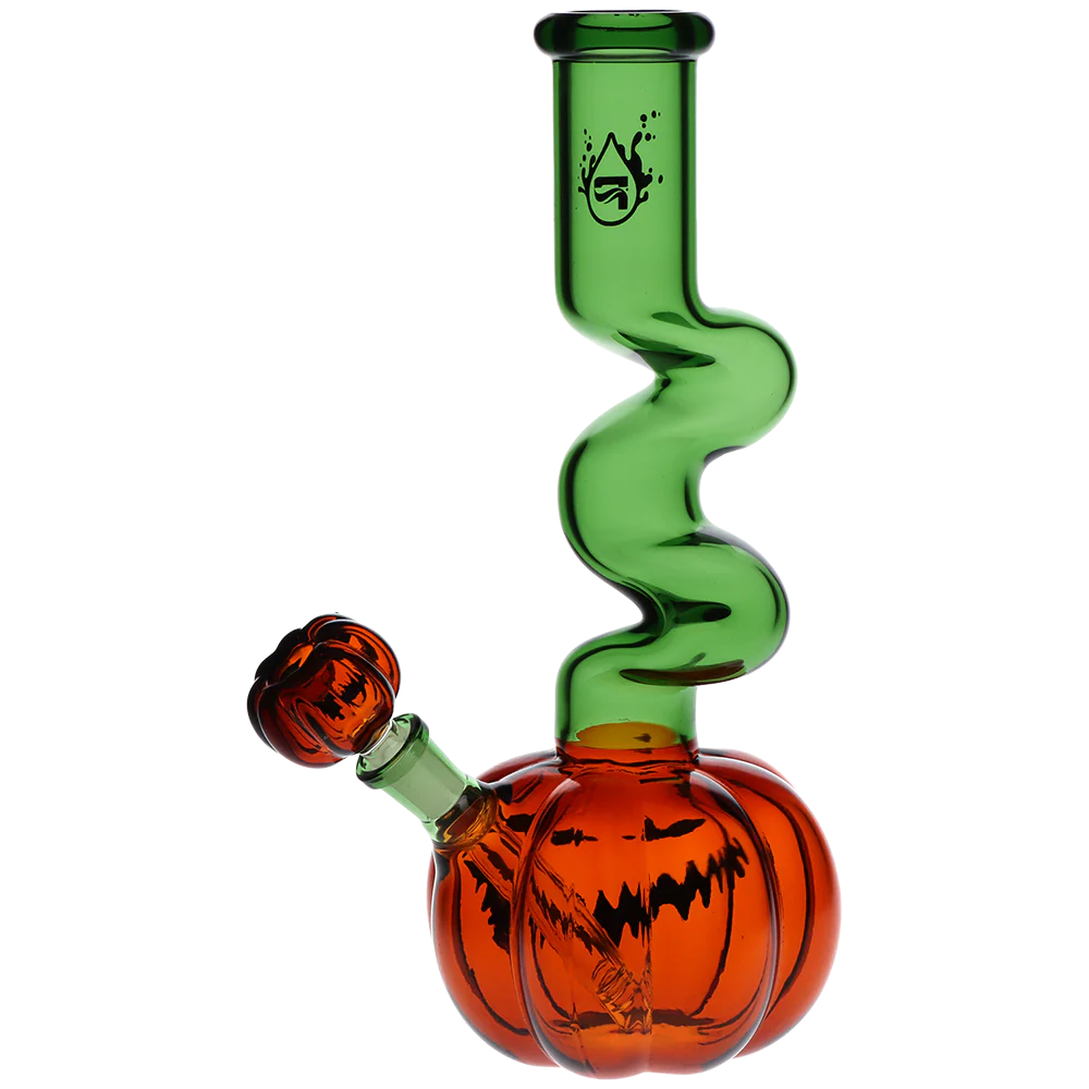 Pulsar Twisty And Wicked Jack-O-Lantern Glass Water Pipe - 11" / 14mm F